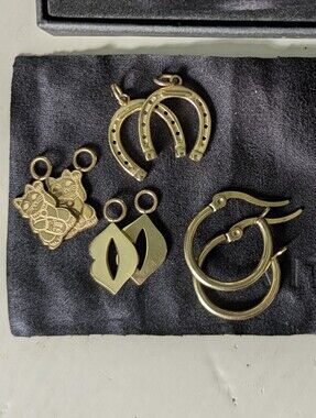 Vitaly Lucky Break Charm Earrings Gold BNIB